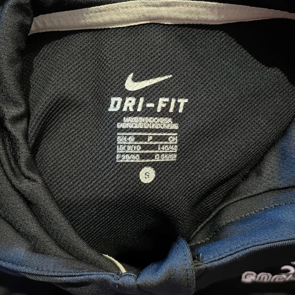 Nike Dri-Fit Black and White Cornell Soccer Quarter Zip-Up Hoodie - Size Small